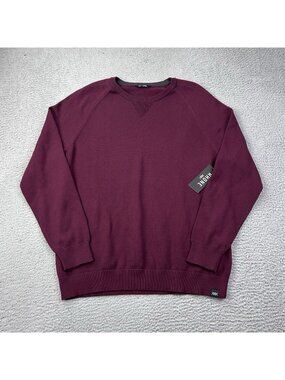 Rhone Dubliner Crewneck Sweater Mens Pullover Maroon Tawny Port Size XL